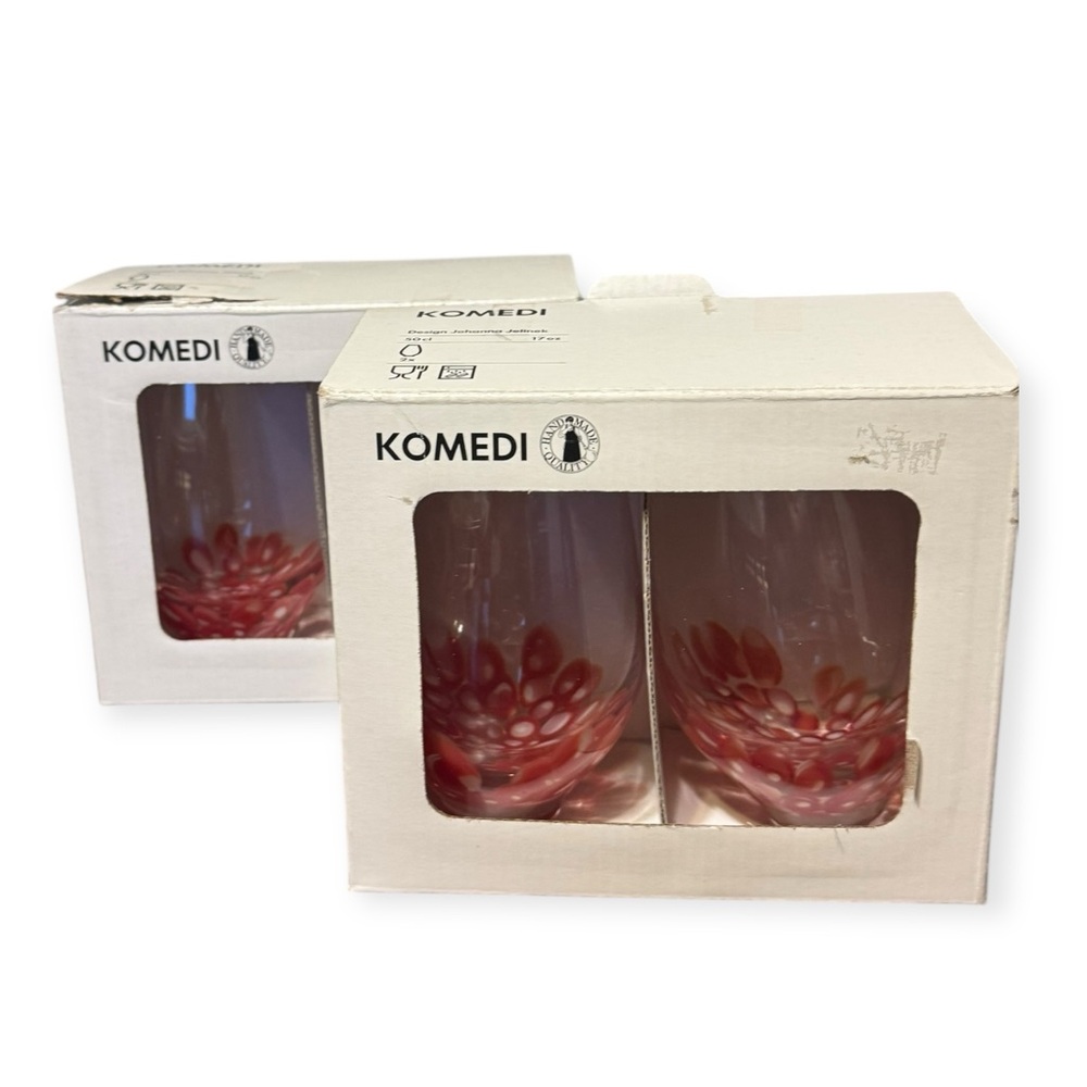 IKEA Stemless Wine Glasses Set Of 4 Retired Style Komedi Johanna Jelinek Holiday
